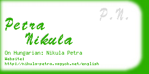 petra nikula business card